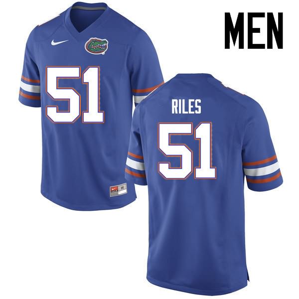 NCAA Florida Gators Antonio Riles Men's #51 Nike Blue Stitched Authentic College Football Jersey YGX4564UR